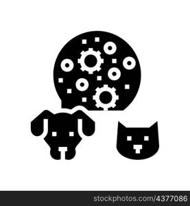 immunizations domestic pets glyph icon vector. immunizations domestic pets sign. isolated contour symbol black illustration. immunizations domestic pets glyph icon vector illustration