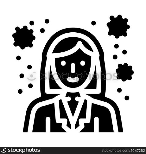 immunologist doctor glyph icon vector. immunologist doctor sign. isolated contour symbol black illustration. immunologist doctor glyph icon vector illustration