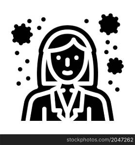 immunologist doctor glyph icon vector. immunologist doctor sign. isolated contour symbol black illustration. immunologist doctor glyph icon vector illustration