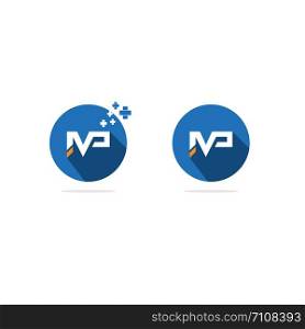 IMP letter vector, MP medical logo design illustration.