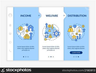 Impact of rural electrification blue and white onboarding template. Responsive mobile website with linear concept icons. Web page walkthrough 3 step screens. Lato-Bold, Regular fonts used. Impact of rural electrification blue and white onboarding template