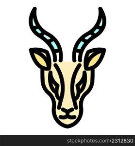 Impala gazelle icon. Outline impala gazelle vector icon color flat isolated. Impala gazelle icon color outline vector