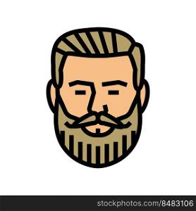imperial beard hair style color icon vector. imperial beard hair style sign. isolated symbol illustration. imperial beard hair style color icon vector illustration