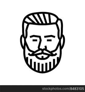 imperial beard hair style line icon vector. imperial beard hair style sign. isolated contour symbol black illustration. imperial beard hair style line icon vector illustration
