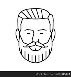 imperial beard hair style line icon vector. imperial beard hair style sign. isolated contour symbol black illustration. imperial beard hair style line icon vector illustration
