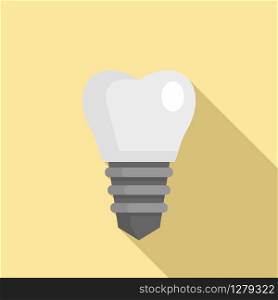 Implant tooth icon. Flat illustration of implant tooth vector icon for web design. Implant tooth icon, flat style