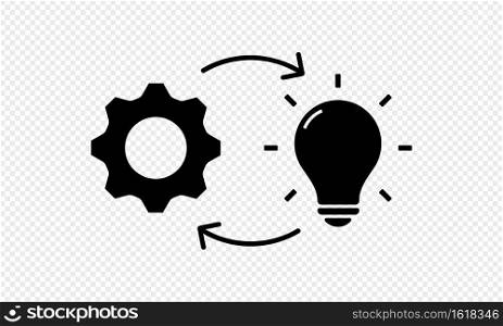 Implementation line icon. L&with gears. Vector on isolated transparent background. EPS 10.. Implementation line icon. L&with gears. Vector on isolated transparent background. EPS 10