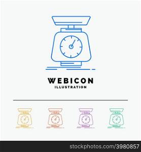 implementation, mass, scale, scales, volume 5 Color Line Web Icon Template isolated on white. Vector illustration