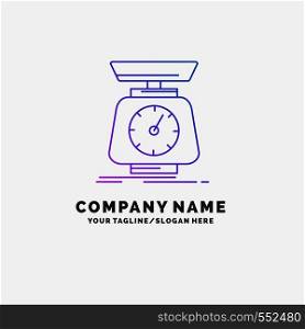 implementation, mass, scale, scales, volume Purple Business Logo Template. Place for Tagline. Vector EPS10 Abstract Template background