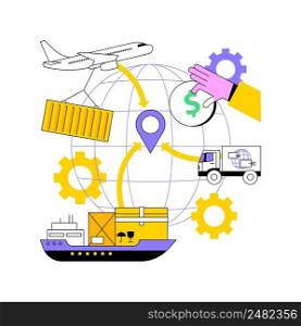 Import of goods and services abstract concept vector illustration. International sales process, material resources, domestic investment, shipping, trade balance, income abstract metaphor.. Import of goods and services abstract concept vector illustration.