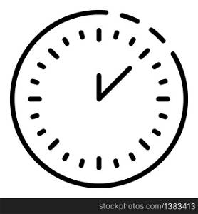 Import time icon. Outline import time vector icon for web design isolated on white background. Import time icon, outline style