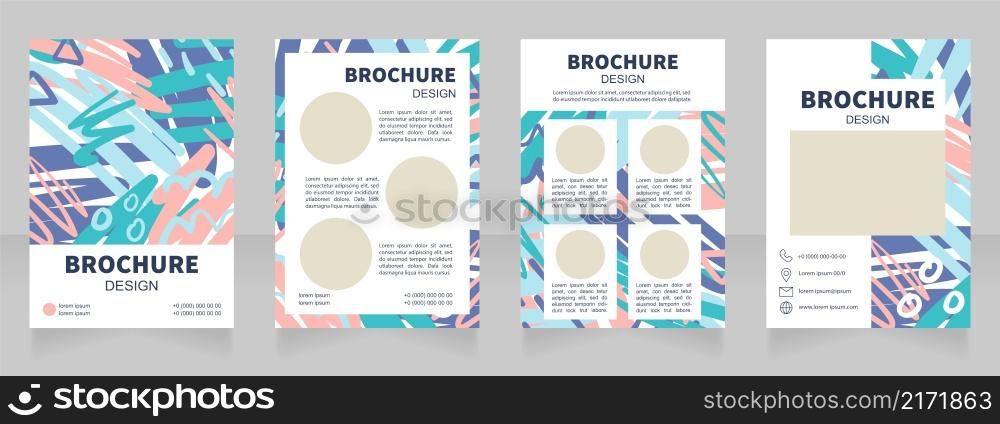 Importance of art blank brochure design. Template set with copy space for text. Premade corporate reports collection. Editable 4 paper pages. Source Sans, Myriad Pro, Arial fonts used. Importance of art blank brochure design