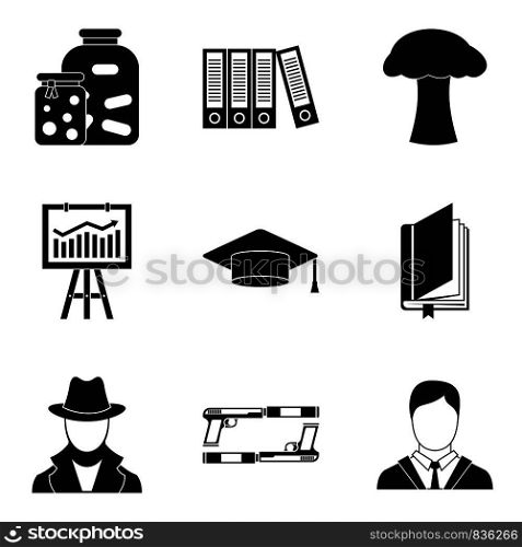 Important document icons set. Simple set of 9 important document vector icons for web isolated on white background. Important document icons set, simple style