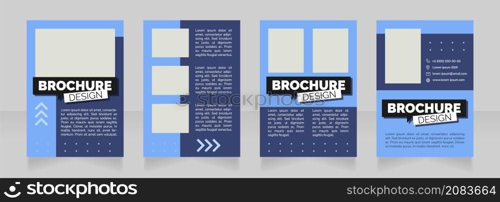 Important management skills blank brochure design. Template set with copy space for text. Premade corporate reports collection. Editable 4 paper pages. Rubik Black, Regular, Light fonts used. Important management skills blank brochure design