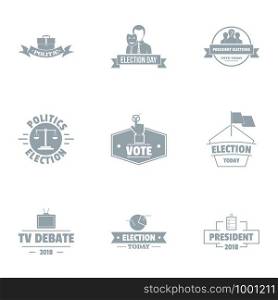 Important vote logo set. Simple set of 9 important vote vector logo for web isolated on white background. Important vote logo set, simple style