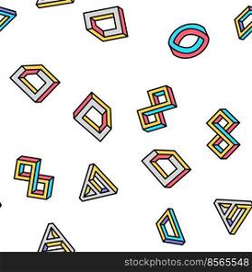 impossible geometric shape Vector Seamless Pattern Thin Line Illustration. impossible geometric shape vector seamless pattern