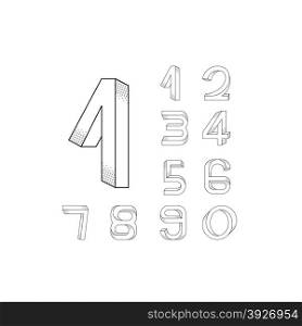 Impossible numerals set from 0 to 9 with big initial 1.