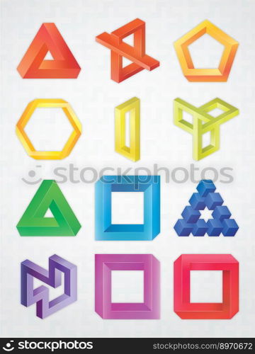 Impossible objects vector image