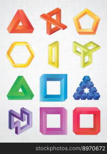 Impossible objects vector image
