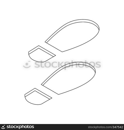 Imprint soles shoes icon in isometric 3d style on a white background. Imprint soles shoes icon, isometric 3d style
