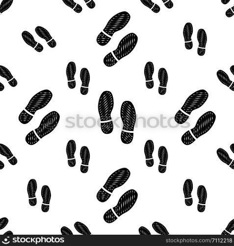 Imprint Soles Shoes Icon Seamless Pattern Vector Art Illustration