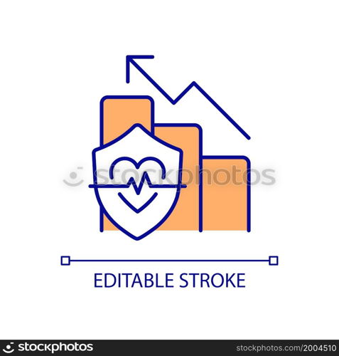 Improving health conditions RGB color icon. Develop wellbeing. Medical examination. Physical health boosting. Isolated vector illustration. Simple filled line drawing. Editable stroke. Improving health conditions RGB color icon