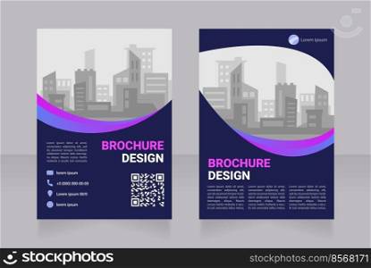 Improving nightlife ecosystem in city blank brochure design. Template set with copy space for text. Premade corporate reports collection. Editable 2 paper pages. Myriad Pro-Bold, Heebo fonts used. Improving nightlife ecosystem in city blank brochure design