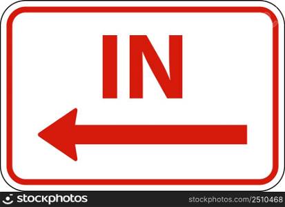 In Left Arrow Sign On White Background