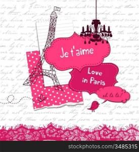 In Love with Paris, Cute scrapbook elements