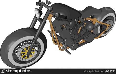 In rich countries large powerful motorcycle are used more as a hobby or sport vector color drawing or illustration