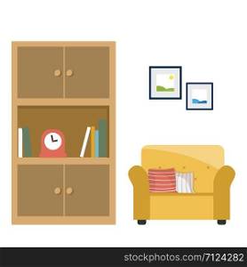 In the living room set. vector illustration