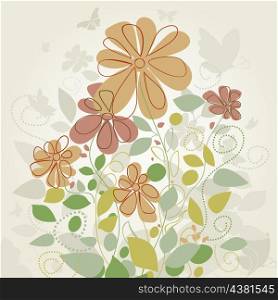 In the spring flowers were dismissed. A vector illustration