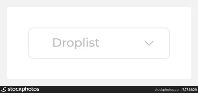 Inactive dropdown list UI element template. Editable isolated vector dashboard component. Flat user interface. Visual data presentation. Web design widget for mobile application with light theme. Inactive dropdown list UI element template