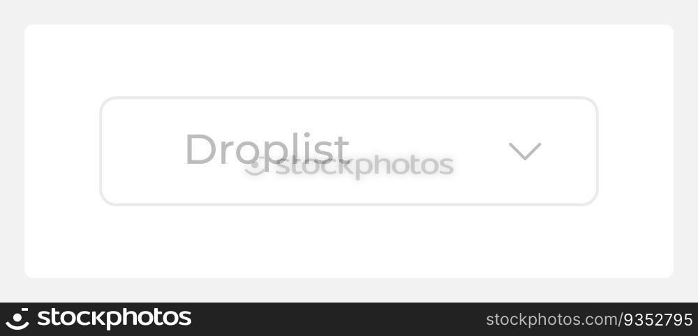 Inactive dropdown list UI element template. Editable isolated vector dashboard component. Flat user interface. Visual data presentation. Web design widget for mobile application with light theme. Inactive dropdown list UI element template