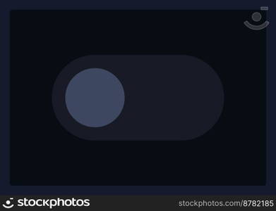 Inactive toggle button UI element template. Editable isolated vector dashboard component. Flat user interface. Visual data presentation. Web design widget for mobile application with dark theme. Inactive toggle button UI element template