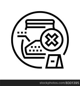 inadmissible evidence crime line icon vector. inadmissible evidence crime sign. isolated contour symbol black illustration. inadmissible evidence crime line icon vector illustration