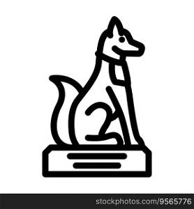 inari fox statue shintoism line icon vector. inari fox statue shintoism sign. isolated contour symbol black illustration. inari fox statue shintoism line icon vector illustration