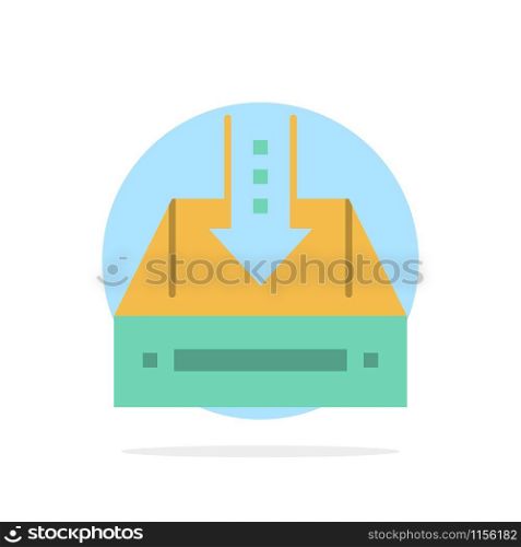 Inbox, Box, Cabinet, Document, Empty, Project, Abstract Circle Background Flat color Icon