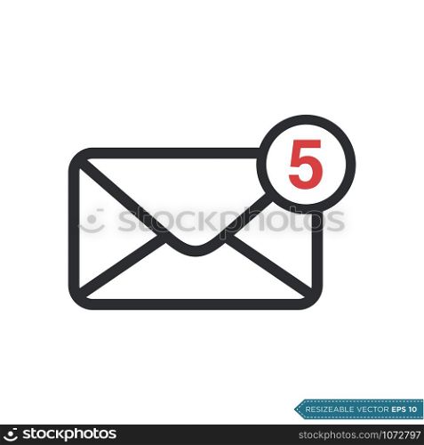 Inbox Email Icon Vector Template Flat Design