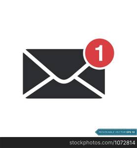 Inbox Email Icon Vector Template Flat Design