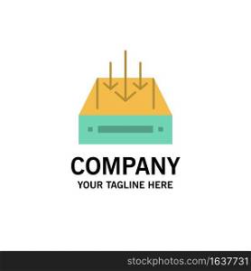 Inbox, Mail, Box, Container, Delivery, Parcel Business Logo Template. Flat Color