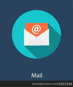 Inbox Mail Flat Concept Vector Illustration