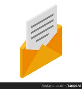 Inbox mail icon. Isometric of inbox mail vector icon for web design isolated on white background. Inbox mail icon, isometric style