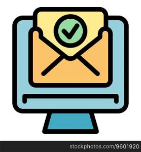Inbox mail icon outline vector. Document credit. Finance form color flat. Inbox mail icon vector flat