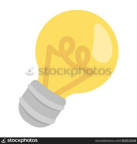 Incandescent bulb semi flat color vector object. Electrical illumination. Lighting source. Full sized item on white. Simple cartoon style illustration for web graphic design and animation. Incandescent bulb semi flat color vector object