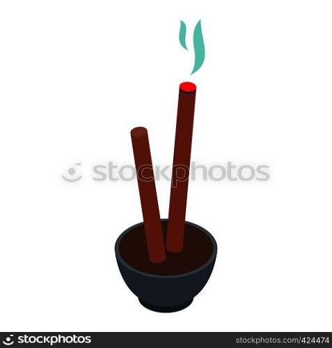 Incense isometric 3d icon isolated on a white background. Incense isometric 3d icon