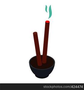 Incense isometric 3d icon isolated on a white background. Incense isometric 3d icon