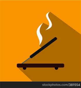 Incense stick icon. Flat illustration of incense stick vector icon for web design. Incense stick icon, flat style