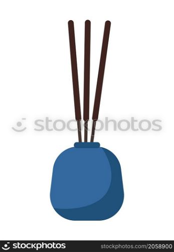 Incenses sticks semi flat color vector object. Realistic item on white. Interior decoration. Relaxing aromatherapy isolated modern cartoon style illustration for graphic design and animation. Incenses sticks semi flat color vector object