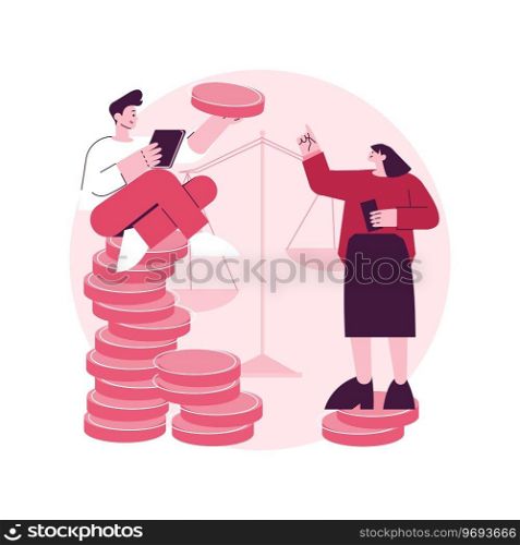 Income inequality abstract concept vector illustration. Country income distribution, financial gender discrimination, social economic inequality, gini coefficient, salary gap abstract metaphor.. Income inequality abstract concept vector illustration.